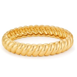 LILIE&WHITE Women's Gold Bangle Bracelet - Hypoallergenic, Never Fade, Elegant Design - Stylish Bracelet for Fashion Women - Gift Idea for Special Occasions