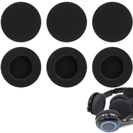 Pack of 6 Headphones Ear Pads, Foam Pads, Ear Pads, Ear Pads, Headphone Pads, Replacement Ear Pads, Foam Ear Cushions, 50 mm Black Replacement Earpads Audio Headphones
