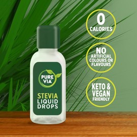 Pure Via Stevia Liquid Drops 6x55ml | Calorie Free Sugar Alternative | Vegan & Keto Friendly