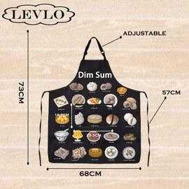 Yum Cha Food Dim Sum Kitchen Apron Crochet Asian Chinese Food Siu Mai Housewarming BBQ Cooking Party Gift for Women Men (Dim Sum-3)