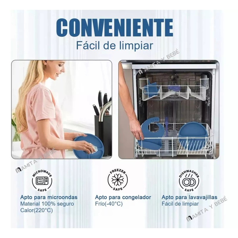Mamita y bebé Platos Para Bebés De Silicona Con Tazón