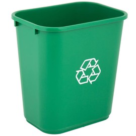 PRO&Family Set of 10! 28 Qt. / 7 Gallon / 26 Liters Green Rectangular Recycling Wastebasket. Kitchen Garbage Can Office Trash Can Recycle Bin Waste Basket Touchless