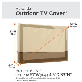 Classic Accessories Veranda Water-Resistant 51 Inch Outdoor TV Cover