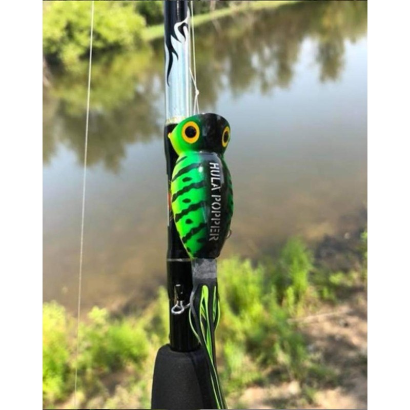 Arbogast Hula Popper Topwater Fishing Lure, Frog Yellow Belly, G760