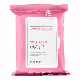 Toallitas limpiadoras de maquillaje antienvejecimiento con retinol y colágeno, paquete de 4 (100 toallitas) (colágeno)