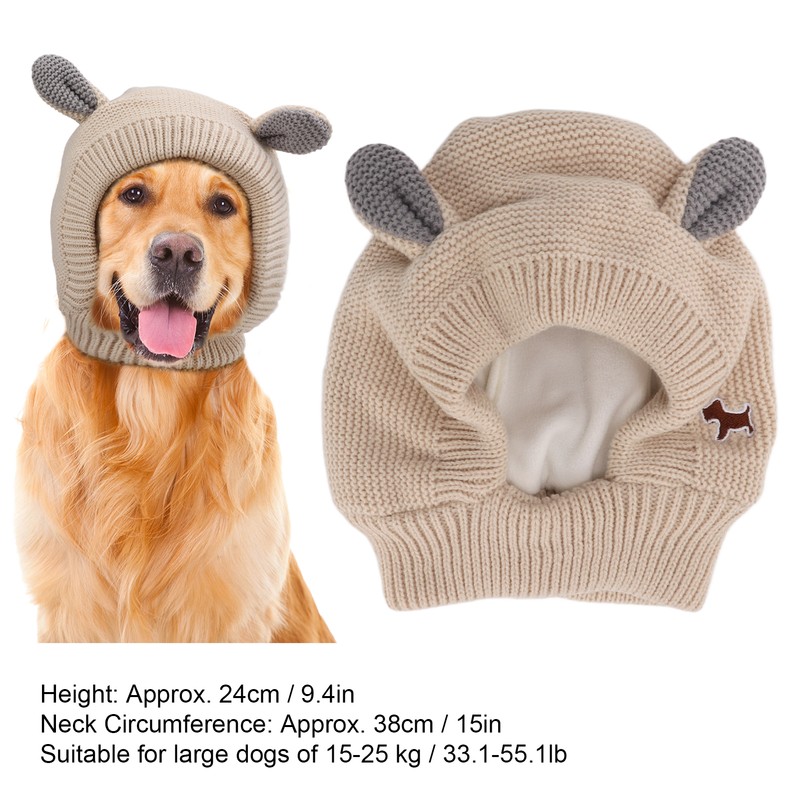 Knitted Rabbits Ear Pet Hat Noise Protection Warm Dog Grooming