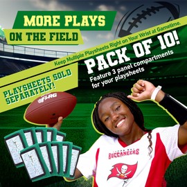10-Pack Football Play Wristbands - Youth Quarterback Gear - Wristband Playbook - Softball Wristbands for Signs