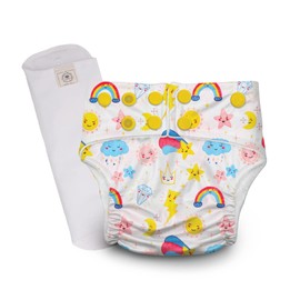 A toddler thing Ultra Diaper with 1 Heavy Wetter Insert Pack of 1 Sunshine Thunder