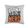 Plant Nerd Urban Gardener Succulent Echeveria Gardening Gift Throw Pillow