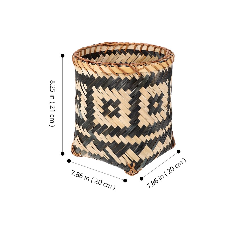 DOITOOL Wicker Waste Paper Bin Rubbish Basket Rustic Woven Trash