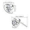 Sterling Silver Cubic Zirconia Heart Earrings Hypoallergenic Heart Shape Crystal