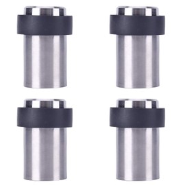 4 x Door Stops Stainless Steel for Floor Mounting (for Screwing / Drilling) Stainless Steel Design Door Stopper Buffer Diameter 32 mm, 60 mm High