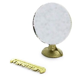 Dolls House Miniature 1:12 Bathroom Bedroom Accessory Shaving Mirror & Comb