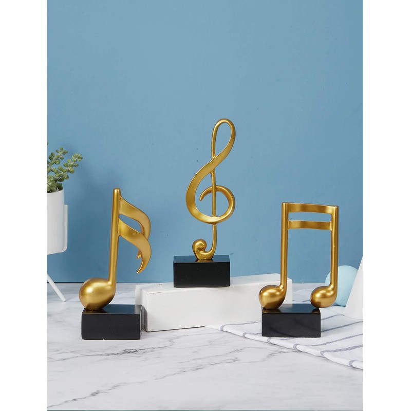 Amoy-Art 3 x Decorative Sculptures Music Note Figures Treble Clef