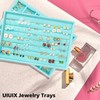 UIUIX Stackable Velvet Jewelry Trays Organizer for Drawer, Velvet Jewelry