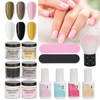 Nail Dipping Powder Set Nail Art Powder Top Base Coat