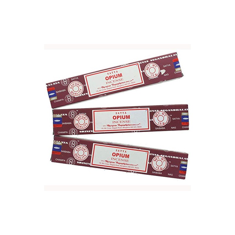 Satya Nag Champa Opium Incense Sticks - 3 Packs