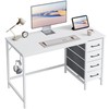 CubiCubi 47 Inch Computer Reversible Desk with 4 Storage Drawers,