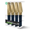 Party Bargains Disposable Plastic Navy Gold Dinner Knives, Infinity Modern