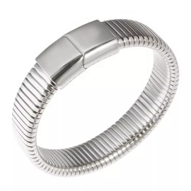 ZARD Omega Chain Chunky Bangle Bracelet in Silver