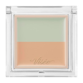 Visee Color Duo Trick Concealer 02 Green Trick (Natural Beige) Concealer, Reddish Cover, Compact, Green, Multicolor, 0.09 oz (2.5 g)