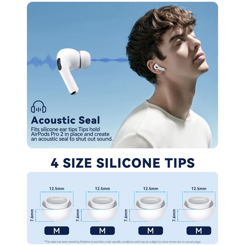 4 Pairs Replacement Ear Tips for AirPods Pro 2nd/1st Generation