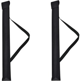 Teekerwan Billiard Pool Cue Stick Carrying Case Bag for 1/2 Billiard Cue Stick, 32 Inches Long Pool Cue Stick Storage Carrying Bag Black (Leather Fabric Available) (2PCS Fabric)