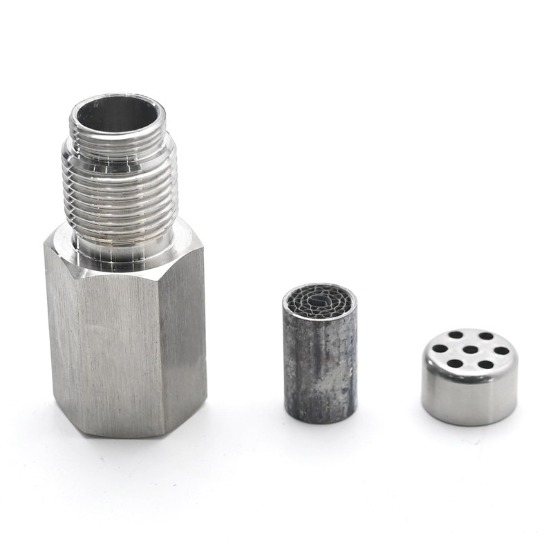 UOIENRT 2pcs Universal O2 Oxygen Sensor Adapter Mini Catalytic Converter