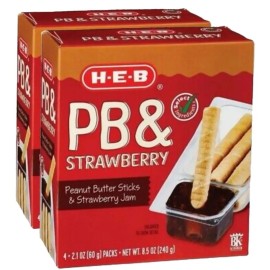 HEB Select Ingredients Peanut Butter Sticks & Strawberry Jam Dip Snack HEB Select Ingredients 2 Boxes