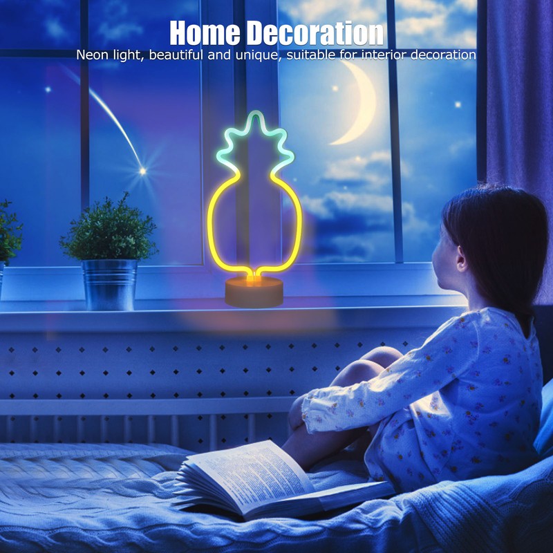 Tabletop Neon Sign Light Unique Shaped Night Lamp with Holder