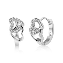 ALEXCRAFT Gold Silver Earrings Small Hoop Earrings for Women, Small Heart Star Hoop Earrings Sterling Silver Earrings Hypoallergenic Small Huggie Hoop Earrings Cubic Zirconia Double Heart Star