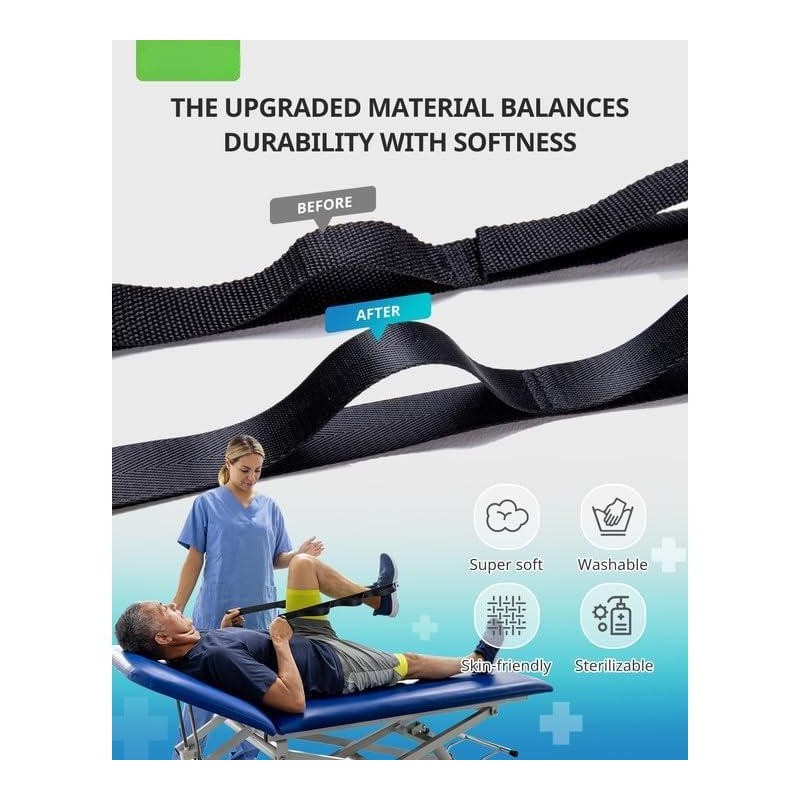 ‌Non-Elastic Yoga Stretching Strap with 10 Loops – Ideal for