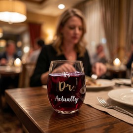 Doctor Gifts, It's Dr Actually Wine Glass, Doctors Day Gifts for Women Doctors Dentist Physician Medical Graduation, Thank You Gifts for Doctor Christmas Birthday, 16 OZ Wine Glass with Gift Box