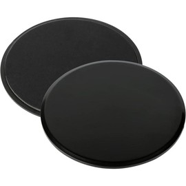 Exercise Sliders for Working Out Fitness Discs for Pilates Women Men, 2 Pack - Colour: Black