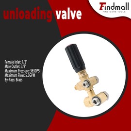 findmall Pressure Washer Regulator 1/2 Female Inlet, 3/8 Male Outlet, 3650PSI Max Pressure, 5.5GPM Flow Compatible with AR RR/RK/XM Series Pressure Washer Pumps Includes Mounting Bolts