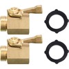 Hourleey 2 Pack Solid Brass Garden Hose Shut Off Valve