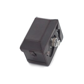 MRZHOUCASE Full Protective Dark Brown Leather Case for Rolleiflex 2.8F 2.8E 2.8D, 3.5F, 3.5E, 3.5D and Accommodates Rolleikin 35MM Film Adapter Kit