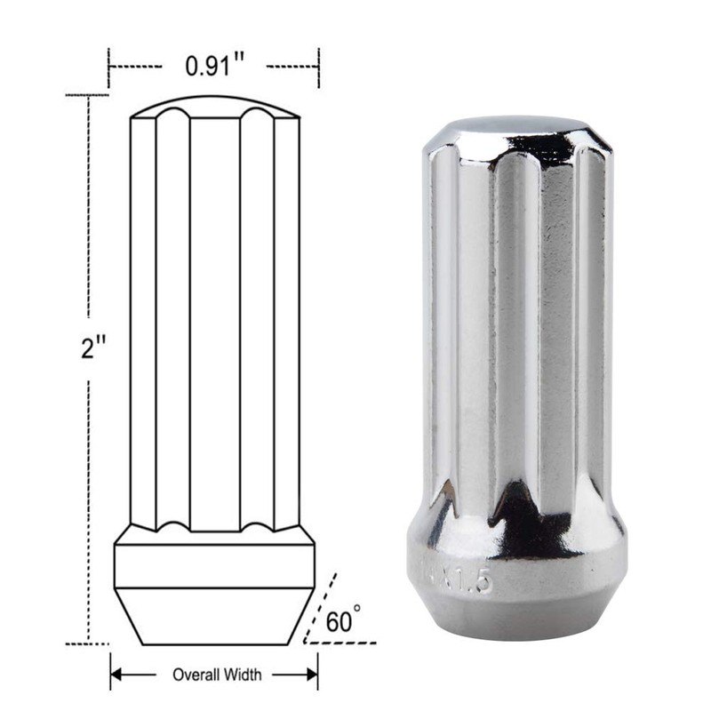 DCVAMOUS 32 PC 14x1.5 Lug Nuts Chrome 7-Spline Compatible with
