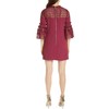 Lucila Lace Panel Bell Sleeve Tunic Casual Dress Maroon