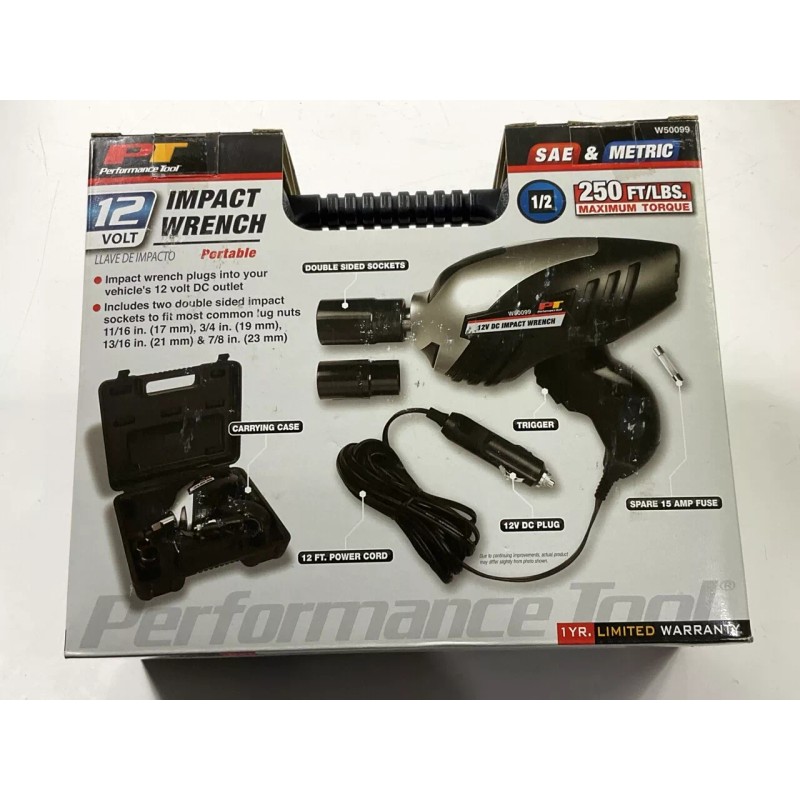 Performance Tool W50099 12V DC 1/2" Drive Impact Wrench -