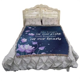 Pure Country Weavers No Longer in Our Sight But Forever in Our Hearts Blanket Flowers - Sympathy Bereavement Gift Tapestry Throw Woven from Cotton - Made in The USA (72x54)