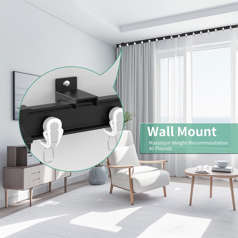 YLNANMI Flexible Bendable Aluminum Curtain Track Ceiling or Wall Mount