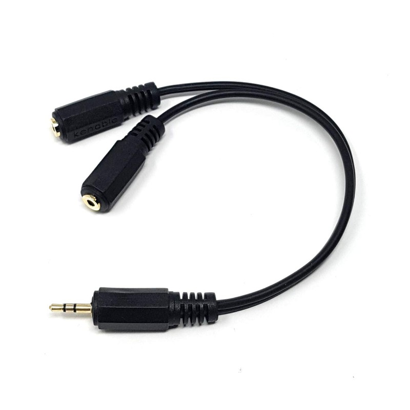 Maincore 20cm 2.5mm Stereo Jack to 2 x 2.5mm Socket