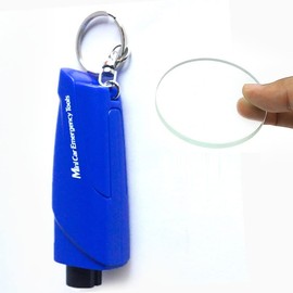 EOROC E44 Car Emergency Escape Hammer Compact Seat Belt Cutter with Trial Glass (Blue)