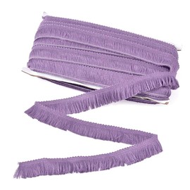 Beadthoven 25mm Wide Tassel Fringe Trim, 1 Inch Fibre Lace Trim Fringe Sewing Embroidered Ribbon Purple for Wedding Curtains Latin Dress Lamp Shade Home Decors,