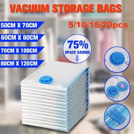 Vacuum Storage Seal Compressing Bags Saver Space Saving (120 * 80CM, 5PCS)