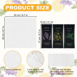 Moist Cotton Towel Bulk Moist Towelettes Individually Wrapped 8.7" x 8.7",White Towel Services,Refreshment Pre Moistened Towels Lavender, Lemon and Mint for Sport Party Spa （pack of 150)