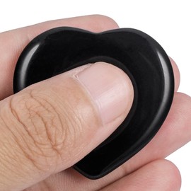 KYEYGWO Obsidian Reiki Healing Crystal Worry Stone, Heart Thumb Stone Pocket Palm Trees Pocket Stones Worry Stone Massage Stones for Meditation, Stress Relief, Worry Stone Decompression