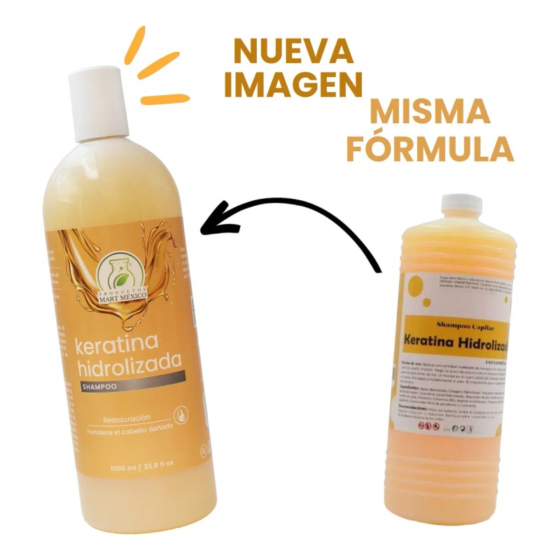 Shampoo Con Keratina Hidrolizada Cabello Maltratado (1 L)