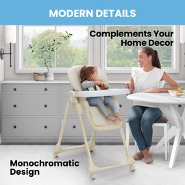 Delta Children Little Folks 2-in-1 SlimFold High Chair for Babies and Toddlers, Cream